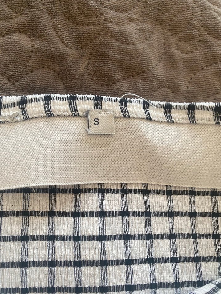 Pileli Kareli Midi  likralı Eteği Gri - Görsel 3