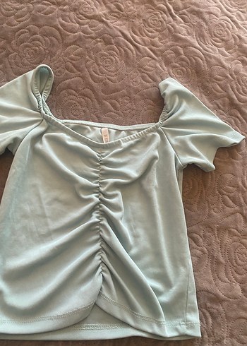 Gri V Yaka Pilili Hamile Bluzu ikili fiyat - Görsel 5