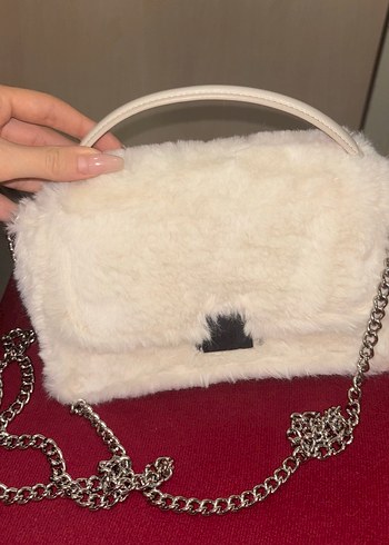 Stradivarius Beyaz Kürklü Peluş Kadın Çanta - Görsel 2