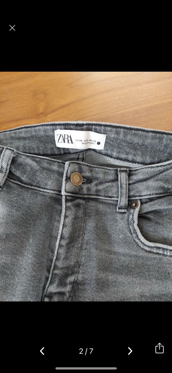 Gri Kadın Denim Pantolon Midi Boy - Görsel 2