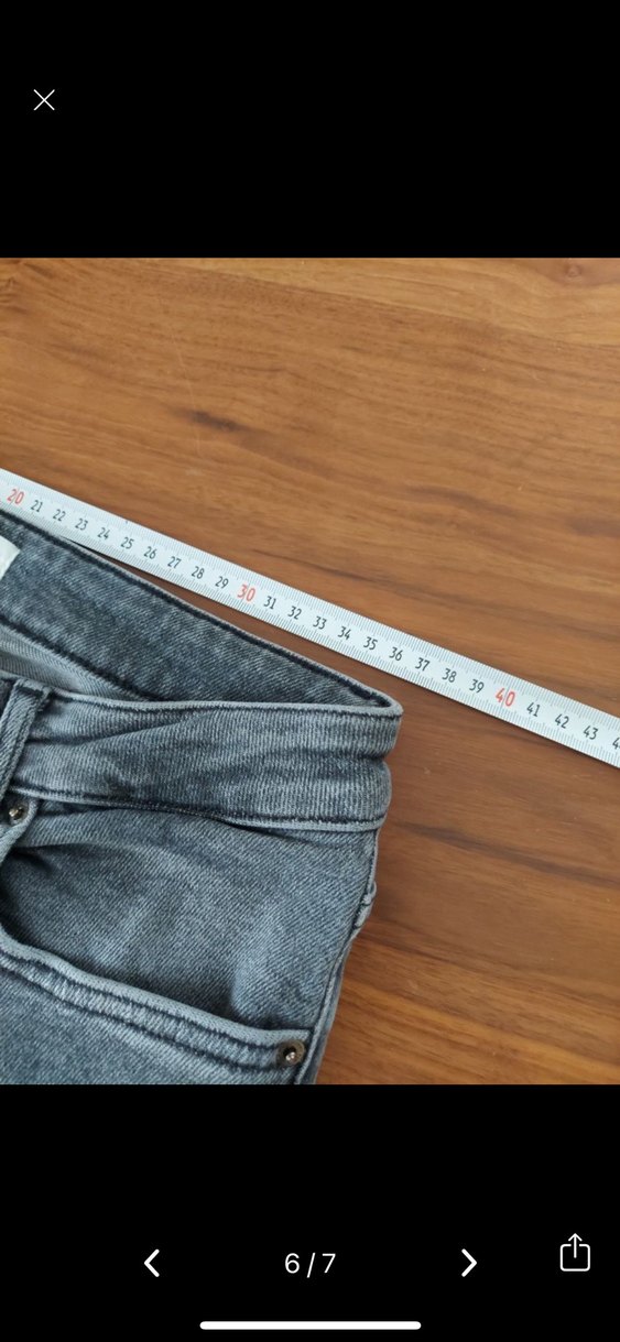 Gri Kadın Denim Pantolon Midi Boy - Görsel 5