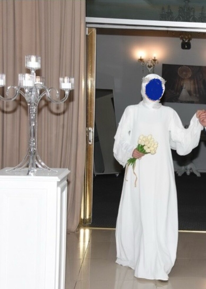 Volan detaylı abiye nikah elbisesi - Görsel 4