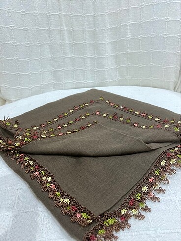 İğne oyası yazma namaz başörtüsü mevlid örtüsü - Görsel 5