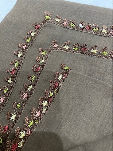 İğne oyası yazma namaz başörtüsü mevlid örtüsü - Görsel 2