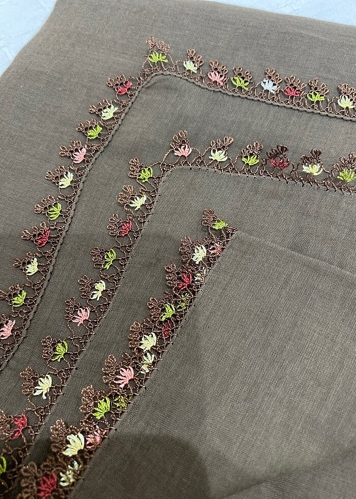 İğne oyası yazma namaz başörtüsü mevlid örtüsü - Görsel 2