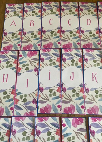  Çiçek Desenli Kitap Ayracı Seti A, B, C