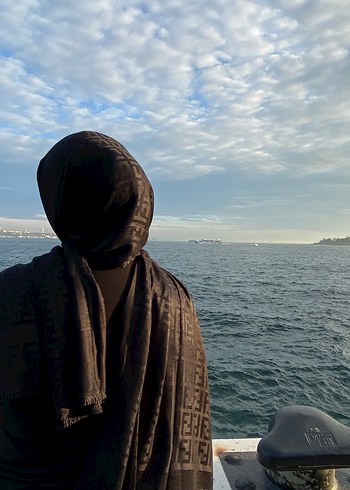 Fendi desen siyah kaşmir şal - Görsel 2