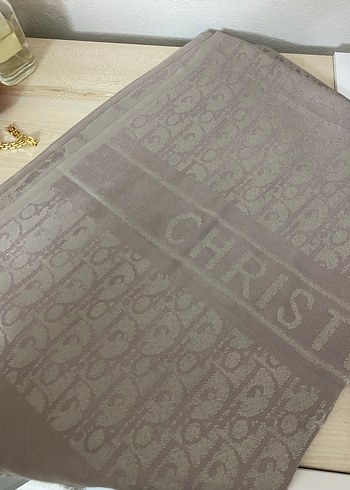 Vizon Renk Kaşmir Şal -Dior Desen - Görsel 2