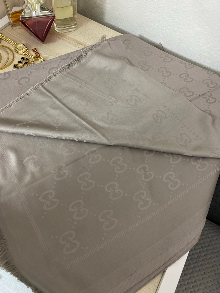 VİZON RENK G DESEN İPEK ŞAL - Görsel 2