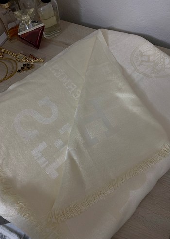 Krem Rengi Hermes Desen Kaşmir Şal - Görsel 2