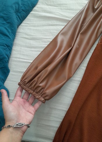 Zara Kahverengi Pilili Kadın Uzun Elbise