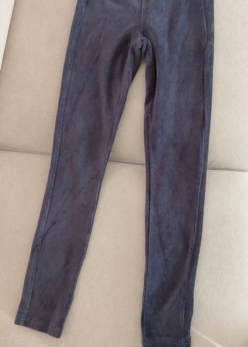 Gri Süet Görünümlü Kız Tayt - Görsel 2