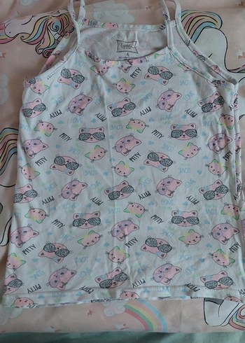 Kız Çocuk Çok Renkli Dantel Detaylı Atlet3 'lü - Görsel 4