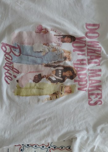 Baskılı Kız Çocuk Beyaz Kısa Kollu Tişört - Görsel 2