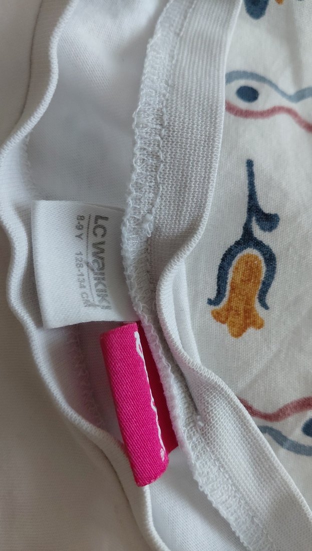 Baskılı Kız Çocuk Beyaz Kısa Kollu Tişört - Görsel 3