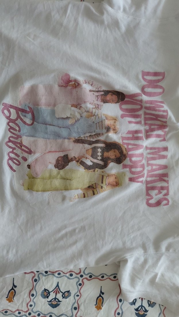 Baskılı Kız Çocuk Beyaz Kısa Kollu Tişört - Görsel 2