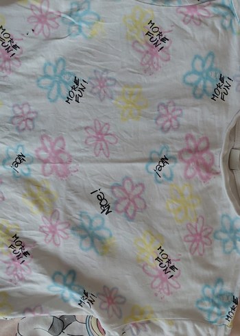 Kızlar için Çok Renkli Bağlama Desenli Tişört - Görsel 3