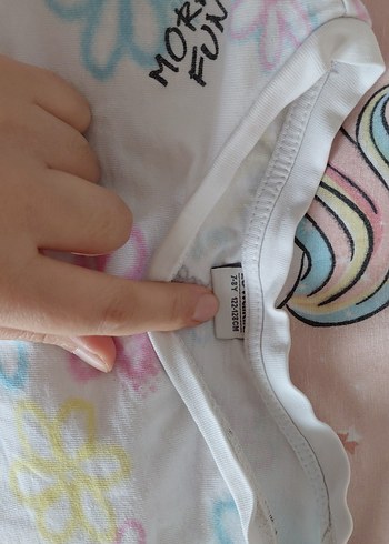 Kızlar için Çok Renkli Bağlama Desenli Tişört - Görsel 4