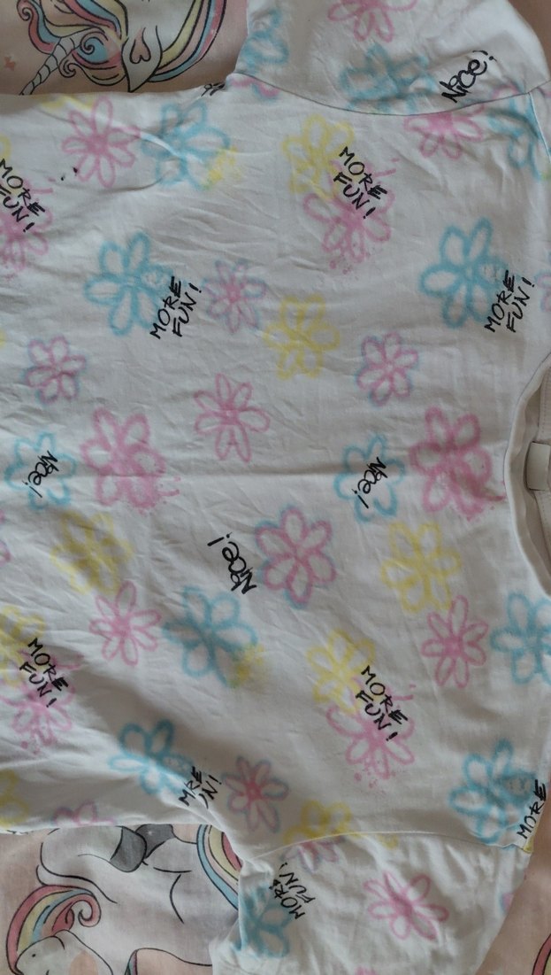 Kızlar için Çok Renkli Bağlama Desenli Tişört - Görsel 3