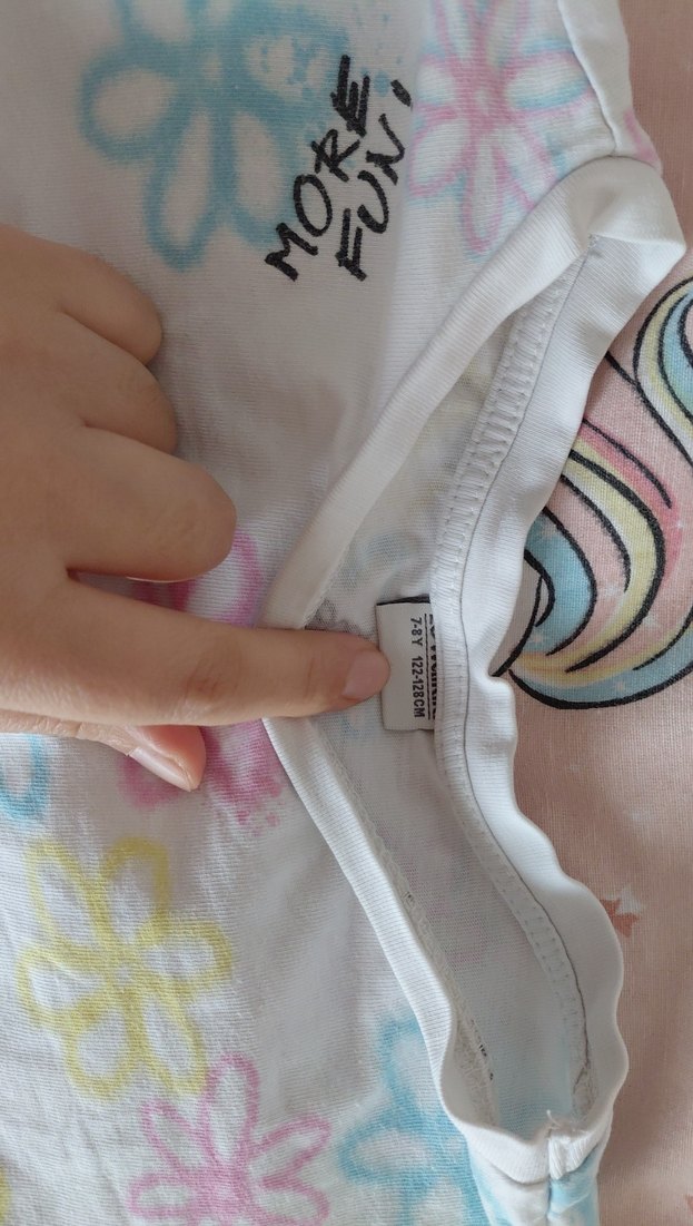 Kızlar için Çok Renkli Bağlama Desenli Tişört - Görsel 4