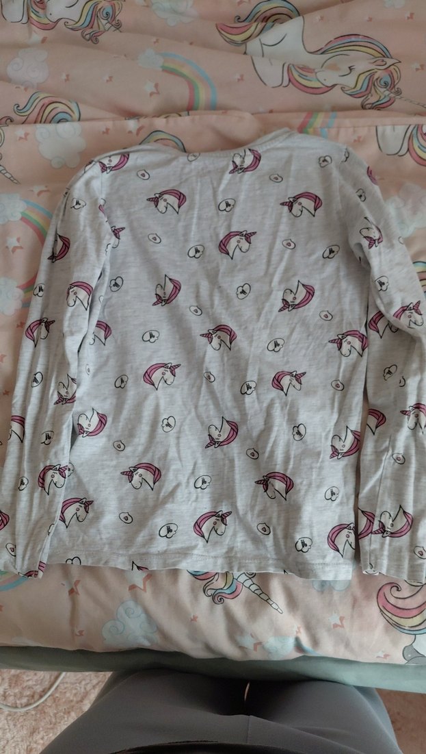 Kız Çocuk Gri Uzun Kollu Örme Tişört - Görsel 3