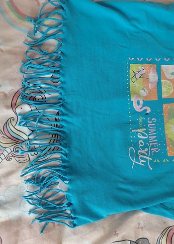 Püsküllü Turkuaz Kız Tişörtü - Görsel 3