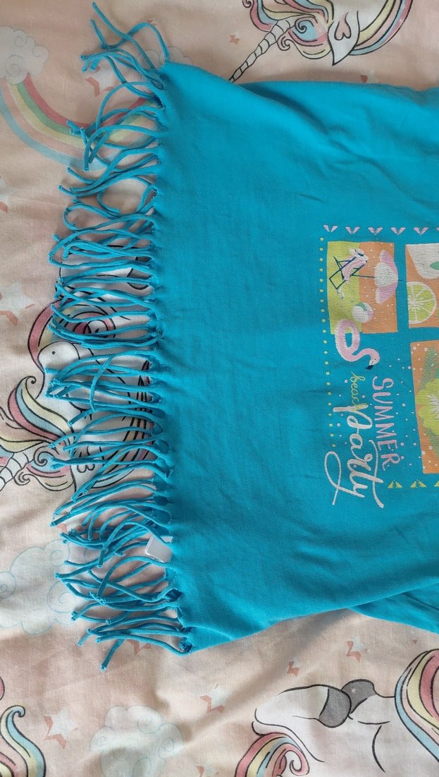 Püsküllü Turkuaz Kız Tişörtü - Görsel 3