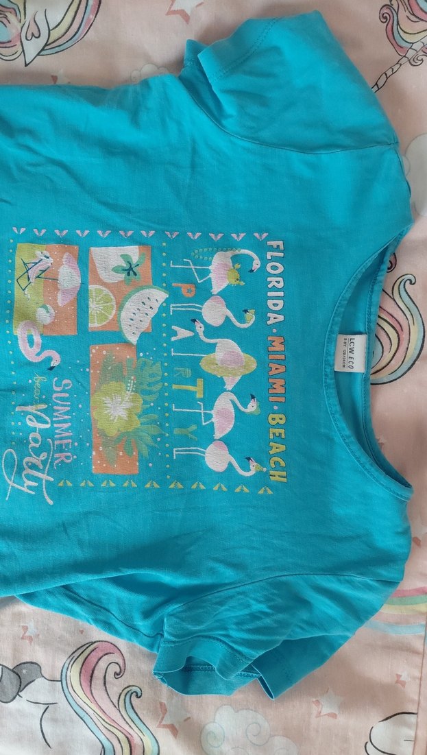 Püsküllü Turkuaz Kız Tişörtü - Görsel 2