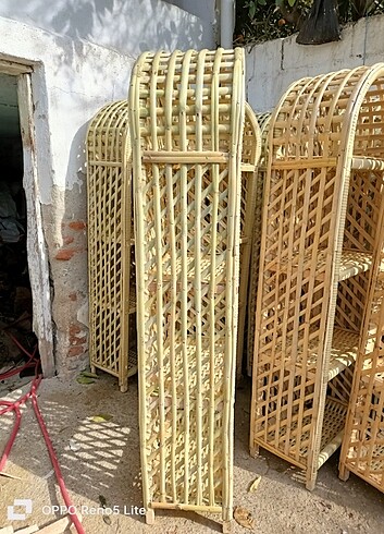  Beden sarı Renk 4 Bölmeli Dekoratif Hasır Mutfak Banyo Ayakkabılık Kitaplık Rafı