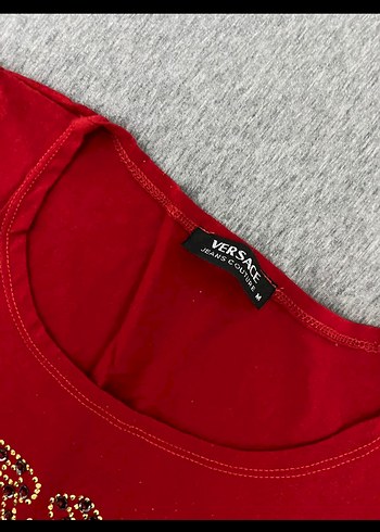 Versace Kızlar için Kırmızı Payetli Tişört