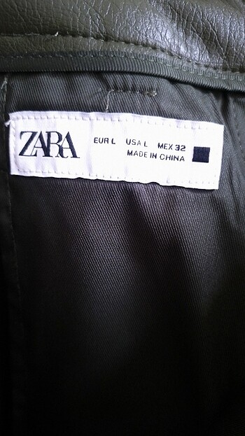 Bayan Suni Deri Etek tipi Şort ZARA Marka MEX 32 Bedene - Görsel 7