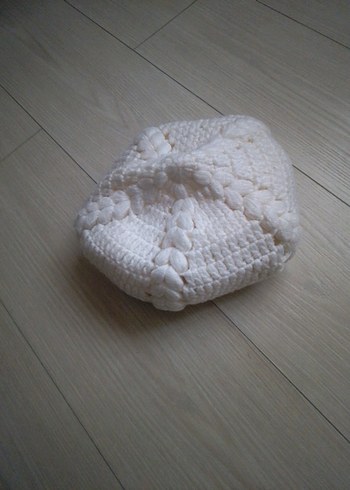 Beyaz Örgü Kadın Bere - Görsel 5