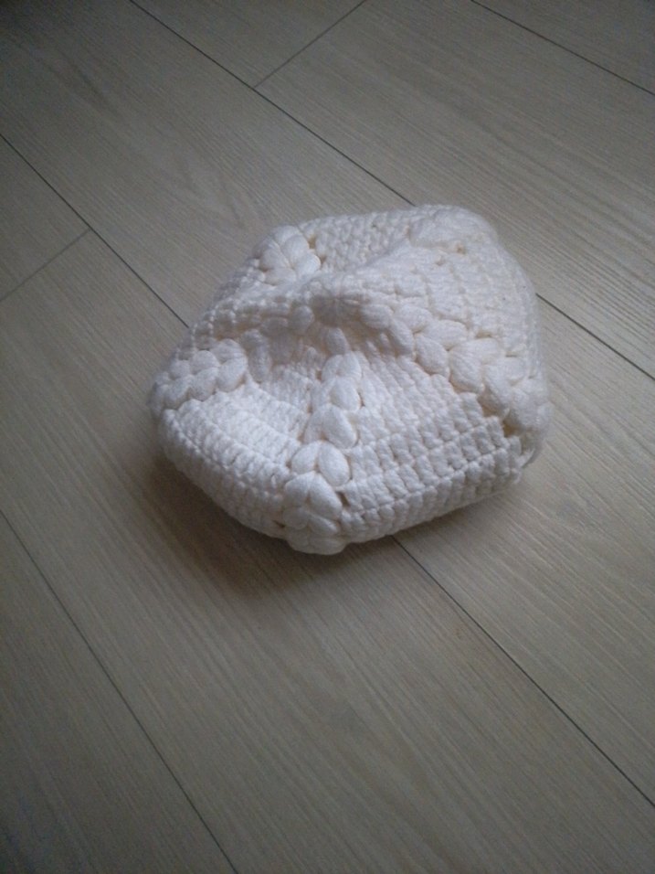 Beyaz Örgü Kadın Bere - Görsel 5