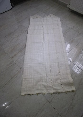 Mutfak Perdesi Bej Renk uç kısmı dantel detaylı - Görsel 9