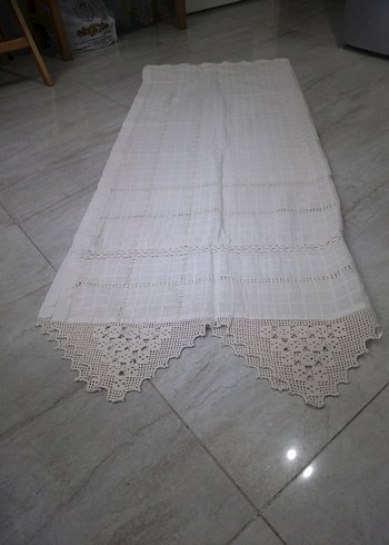 Mutfak Perdesi Bej Renk uç kısmı dantel detaylı - Görsel 8