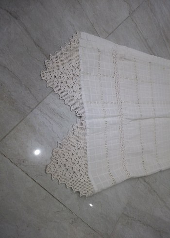 Mutfak Perdesi Bej Renk uç kısmı dantel detaylı - Görsel 7