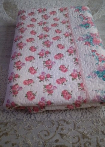Pembe Çiçek Desenli Pastel Yatak Örtüsü - Görsel 12