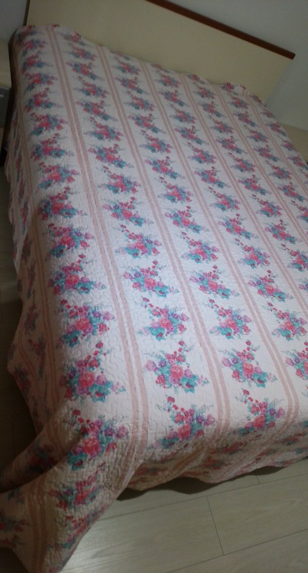 Pembe Çiçek Desenli Pastel Yatak Örtüsü - Görsel 5