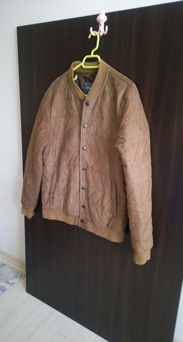 Düğmeli Kahverengi Süet Erkek Ceket - Görsel 4