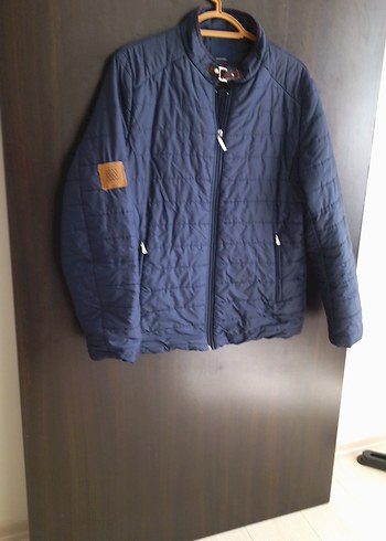 xl Beden Mavi Regular Fit Erkek Fermuarlı Mont