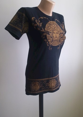 Versace Siyah Baskılı Erkek Tişört
