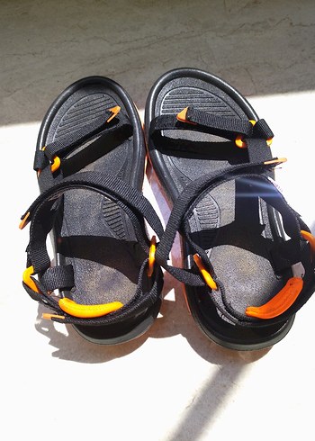 Turuncu Erkek Spor Sandaletler Velcro - Görsel 3