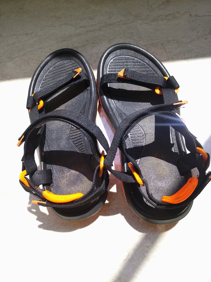 Turuncu Erkek Spor Sandaletler Velcro - Görsel 3