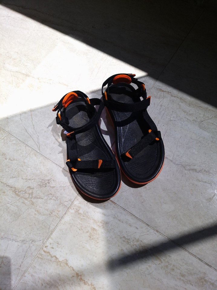 Turuncu Erkek Spor Sandaletler Velcro - Görsel 5