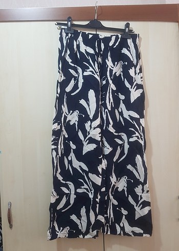 xl Beden Lacivert Batik Desenli Bol Kesim Kumaş Pantolon