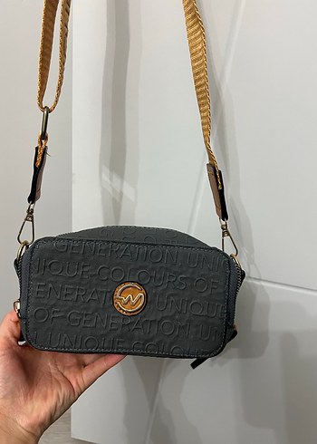 Kadın Gri Deri Çapraz Askılı Çanta - Görsel 2