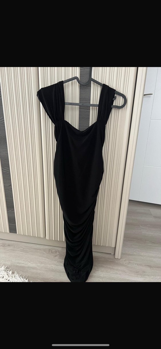 Siyah Straplez Mini Abiye Elbise - Görsel 3