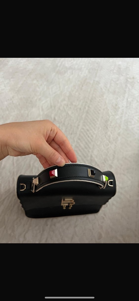 Siyah Deri Tokalı Parisian Kadın Çantası - Görsel 4