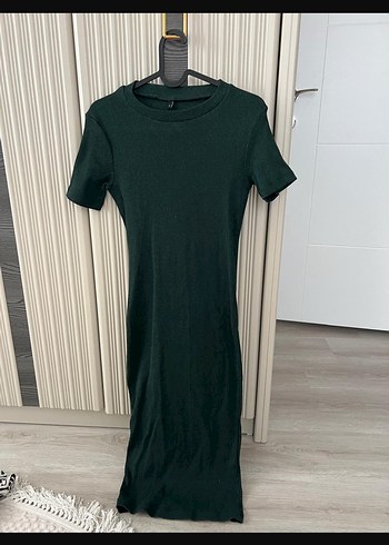 Trendyol & Milla Koyu Yeşil Midi Normcore Elbise