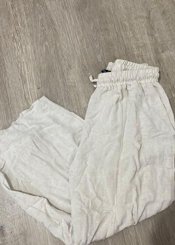 Bohem Gri Rahat Kesim Keten Kadın Pantolon